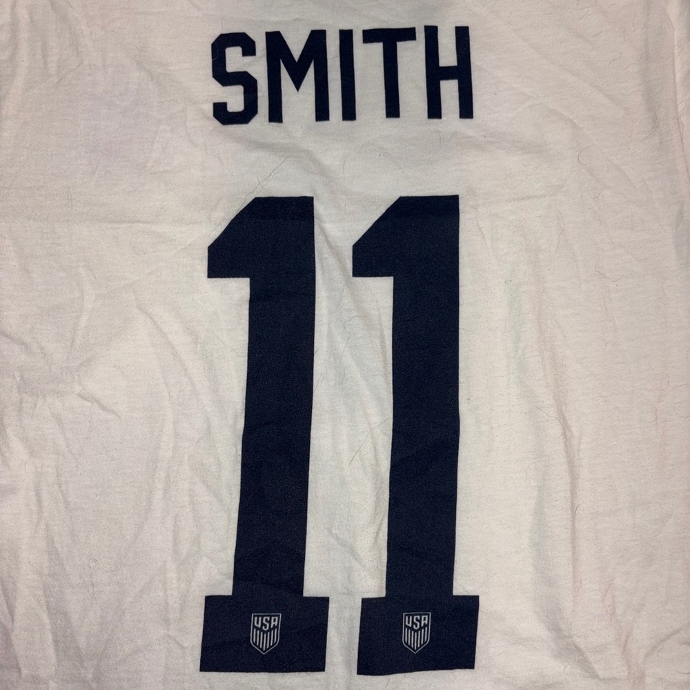 Nike USWNT White Soccer Tee with Navy Accents